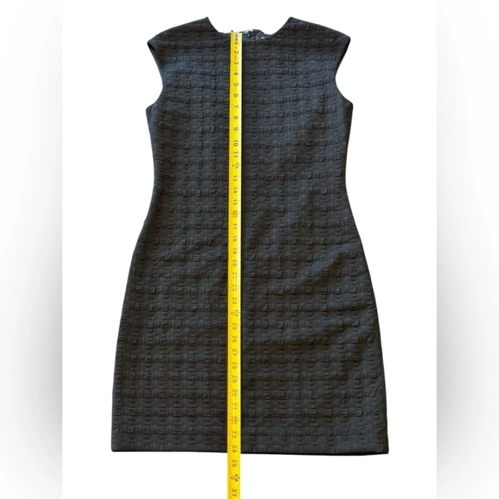 Theory Cap Sleeve Shift Dress Checkered Textured Women’s Size 6 - Picture 6 of 11